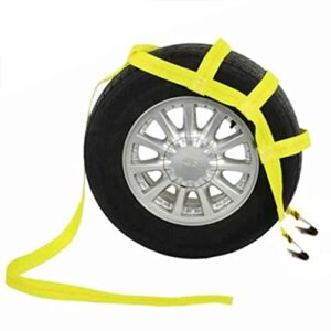 us cargo control tow dolly basket strap, yellow car dolly strap with flat hook end fittings, great for tow dolly car hauling, fits most 14-17 inch wheels, 3,333 pound working load limit