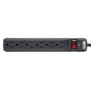 Tripp Lite 6 Outlet Surge Protector Power Strip, 6ft Cord, Black, $10,000 INSURANCE (TLP6B)