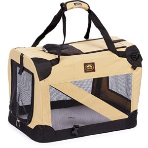 Pet Life Vista-View 360 Degree Zippered and Collapsible Soft Folding Dog Crate - Folding Travel Dog Kennel with Zippered Entrances Along The Pet Crate