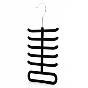 hangerworld black velvet flocked tie rack hanger belt accessory organizer for closet ties holder