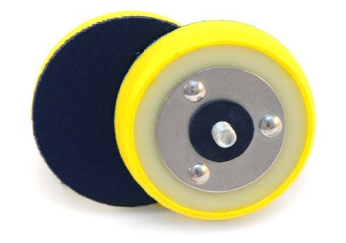 Lake Country Dual-Action Backing Plate, Flexible Plate with Hook-and-Loop Fastener, 3 Inch, Black and Yellow with Inner Steel Construction