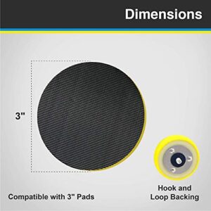 Lake Country Dual-Action Backing Plate, Flexible Plate with Hook-and-Loop Fastener, 3 Inch, Black and Yellow with Inner Steel Construction