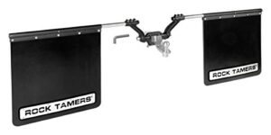 rock tamers mudflap system 00108 2" hub with matte black stainless steel trim plates