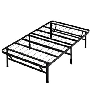 ZINUS SmartBase Tool-Free Assembly Mattress Foundation / 14 Inch Metal Platform Bed Frame / No Box Spring Needed / Sturdy Steel Frame / Underbed Storage, Black, Twin, Regular