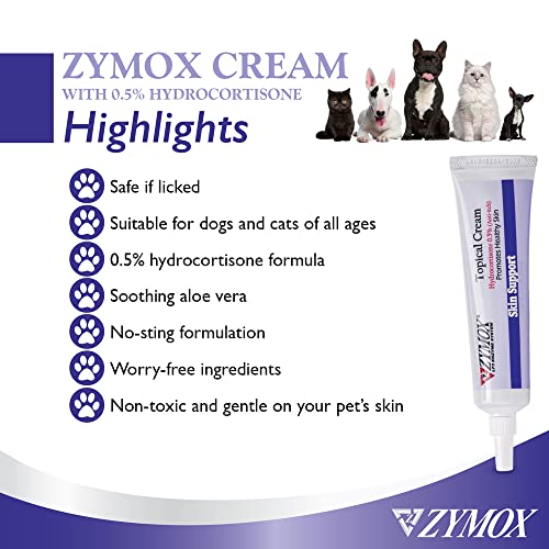 Zymox Topical Cream with 0.5% Hydrocortisone for Dogs and Cats, 1oz