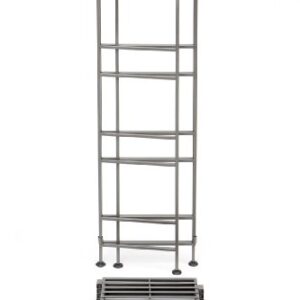 Seville Classics Iron Slat Tower Shelving, 4-Tier (Pewter)