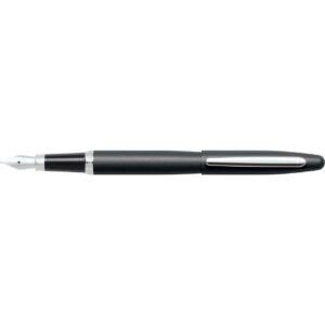 sheaffer vfm matte black fountain pen with chrome trim and medium nib