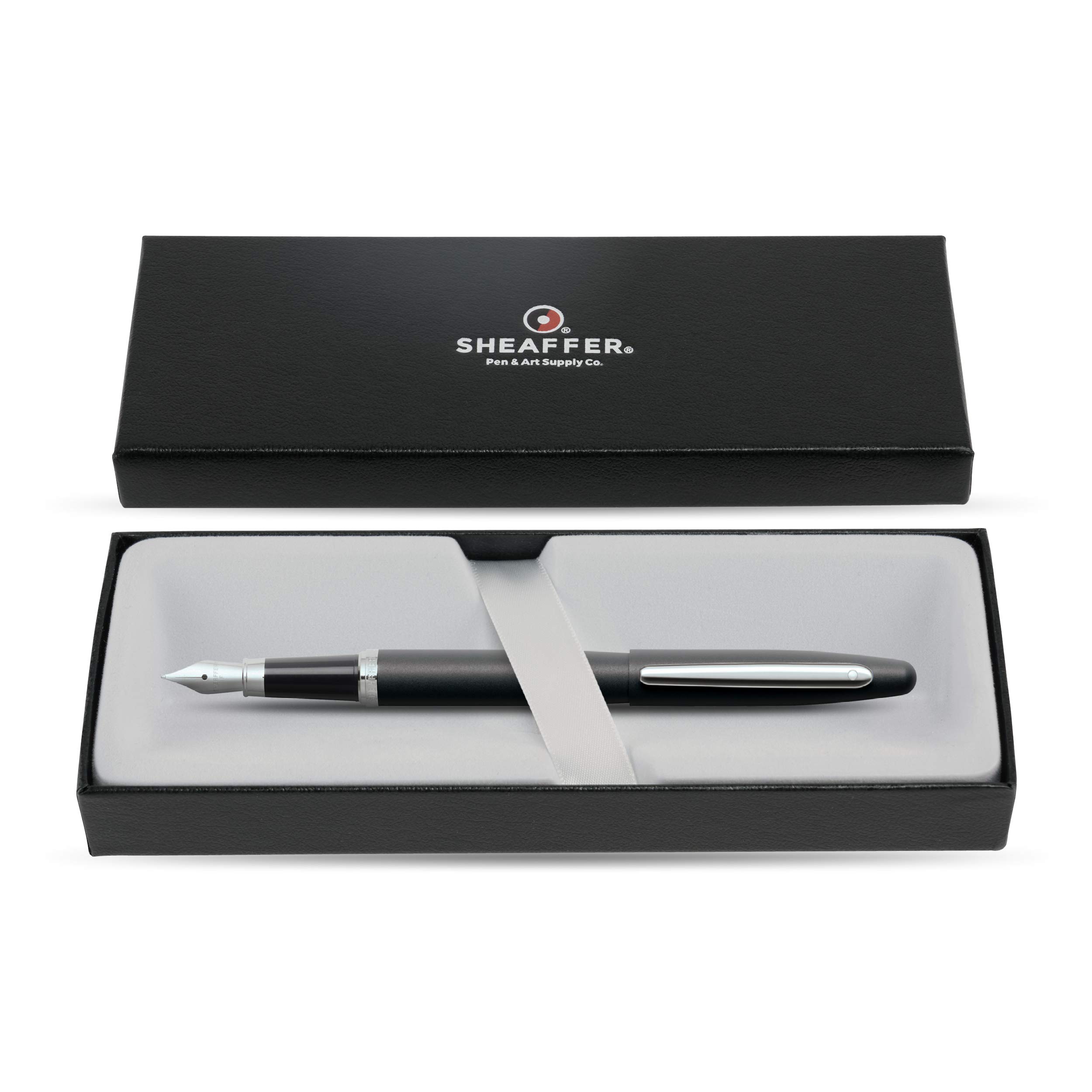 Sheaffer VFM Matte Black Fountain Pen with Chrome Trim and Medium Nib