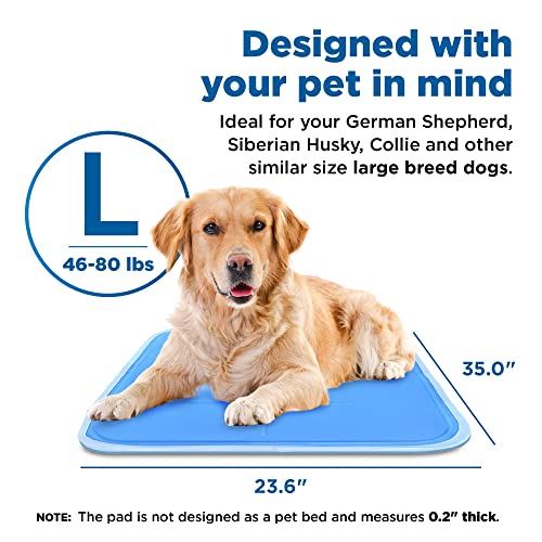 The Green Pet Shop Dog Cooling Mat, Large - Pressure Activated Pet Cooling Mat For Dogs, Sized For Large Dogs (46 - 80 Lb.) - Non-Toxic Gel, No Water or Electricity Needed for This Dog Cooling Pad