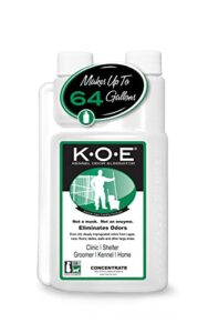 thornell koe kennel odor eliminator concentrate, odor eliminator for strong odors, great for cages, runs, floors & more, pet odor eliminator for home & kennel w/safe, non-enzymatic formula, 16 oz