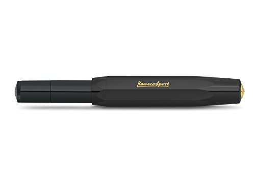 Kaweco Classic Sport Black Gel/Ballpoint Pen Including 0.7 mm Rollerball Pen Refill for Left-Handed and Right-Handed in Classic Design with Ceramic Ball I Gel Rollerball 13.5 cm