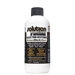 Solution Finish - Black Plastic & Vinyl Trim Restorer - Use for Car and Truck Detailing, No Wet Look, Instantly Revives Color to Trim, Bumpers, Mud Flaps, Etc., Black (1 oz)