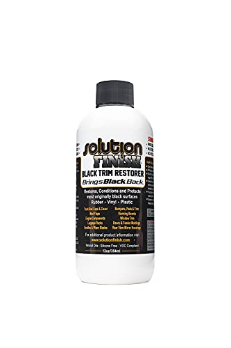 Solution Finish - Black Plastic & Vinyl Trim Restorer - Use for Car and Truck Detailing, No Wet Look, Instantly Revives Color to Trim, Bumpers, Mud Flaps, Etc., Black (1 oz)