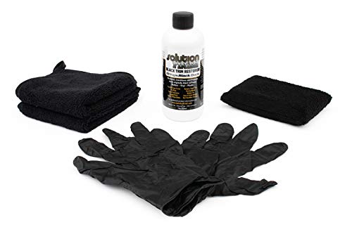 Solution Finish - Black Plastic & Vinyl Trim Restorer - Use for Car and Truck Detailing, No Wet Look, Instantly Revives Color to Trim, Bumpers, Mud Flaps, Etc., Black (1 oz)