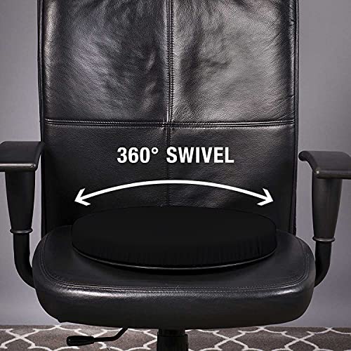 HealthSmart 360 Degree Swivel Seat Cushion, Chair Assist for Elderly, Swivel Seat Cushion for Car, Twisting Disc, Black, 15 Inches in Diameter