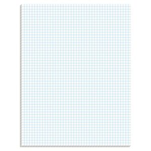 ampad efficiency quadrille pad, 8-1/2 x 11, white, 5x5, 50 sheets per pad, 10 pads per pack (22-032c)