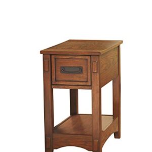 Signature Design by Ashley Breegin New Traditional Wooden Chair Side End Table with 1 Drawer and 1 Fixed Shelf, Brown