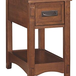 Signature Design by Ashley Breegin New Traditional Wooden Chair Side End Table with 1 Drawer and 1 Fixed Shelf, Brown