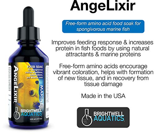 Brightwell Aquatics Angelixir - Free-Form Amino Acid Food Soak for Spongivorous Marine Fishes, 250ml