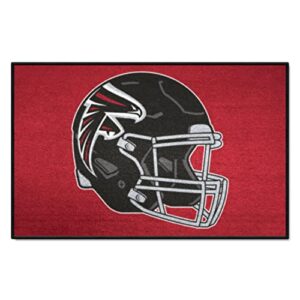 fanmats 5668 atlanta falcons starter mat accent rug - 19in. x 30in. | sports fan home decor rug and tailgating mat - red, falcons helmet logo