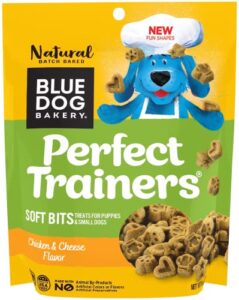 blue dog bakery natural dog treats, perfect trainers, low calorie dog training treats, chicken & cheese flavor, 6oz, 1 count