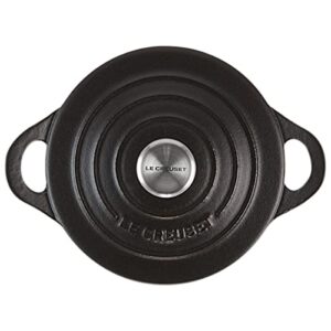 Le Creuset Enameled Cast Iron Mini Cocotte with Lid, 1/3 qt., Licorice, Black