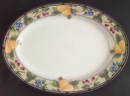 Mikasa Garden Harvest 15" Oval Serving Platter, Fine China Dinnerware