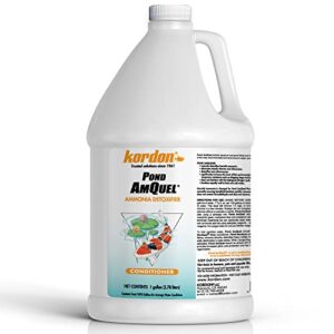 kordon pond amquel one-step water conditioner for koi ponds and water gardens – instantly detoxifies ammonia and removes chlorine & chloramines fast, 1-gallon
