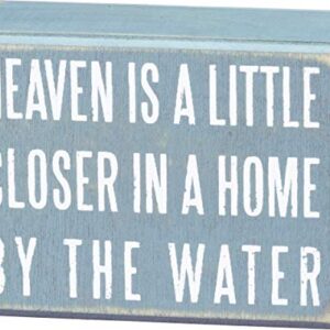 Primitives by Kathy 16354 Distressed Beach-Inspired Small Box Sign, 4 x 3-Inches, Home by The Water