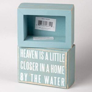 Primitives by Kathy 16354 Distressed Beach-Inspired Small Box Sign, 4 x 3-Inches, Home by The Water