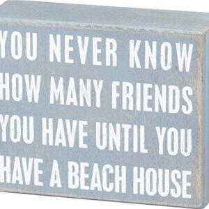 Primitives by Kathy 16355 Beach-Inspired Box Sign, 5" x 4" x 1.75", Beach House Friends