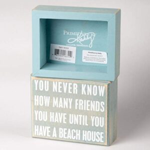 Primitives by Kathy 16355 Beach-Inspired Box Sign, 5" x 4" x 1.75", Beach House Friends