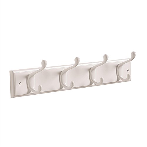 Amerock HR55646WGW Classic Hook Rack White and White, 18-Inch