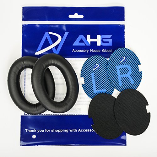 Premium Replacement QC15 Ear Pads / QC2 Ear Pads Cushions Compatible with Bose QuietComfort 15 (QC15) / Bose QuietComfort 2 (QC2) Headphones (Black). Great Cushion Comfort and Durability