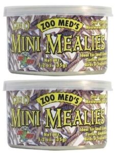 zoo med 2 pack of can o mini mealies pet food, 1.2 ounces per can