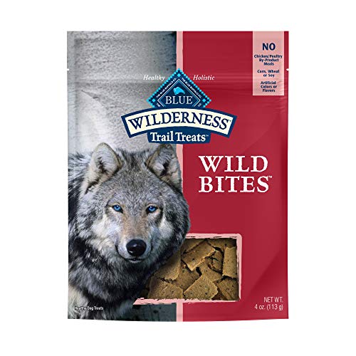 Blue Buffalo Wilderness Trail Treats Wild Bites High Protein Grain Free Soft-Moist Dog Treats, Salmon 4-oz Bag