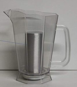 polar ice pitcher with aluminum polar ice chamber (crystal clear/brushed aluminum ice chamber)