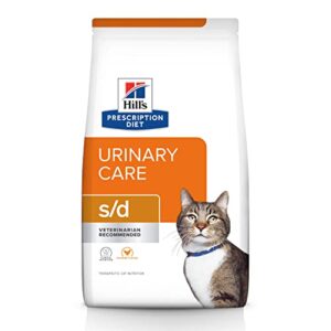 hill's prescription diet s/d urinary care chicken flavor dry cat food, veterinary diet, 4 lb. bag