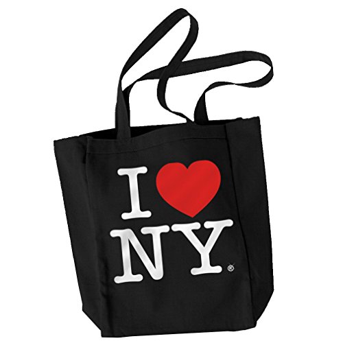 Black I Love NY Tote Bag and New York Souvenir 14 Inches