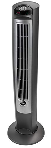 Lasko Portable Electric 42" Oscillating Tower Fan with Fresh Air Ionizer, Timer and Remote Control for Indoor, Bedroom and Home Office Use, Silver 2551