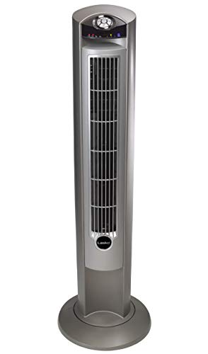 Lasko Portable Electric 42" Oscillating Tower Fan with Fresh Air Ionizer, Timer and Remote Control for Indoor, Bedroom and Home Office Use, Silver 2551