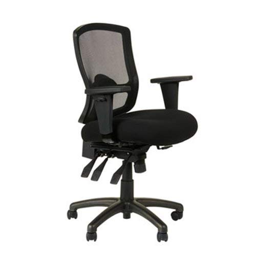 Alera ALEET4017 Etros Series 17.16 in. to 20.86 in. Seat Height Mesh Mid-Back Petite Multifunction Chair - Black