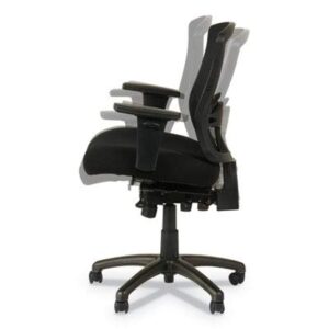 Alera ALEET4017 Etros Series 17.16 in. to 20.86 in. Seat Height Mesh Mid-Back Petite Multifunction Chair - Black