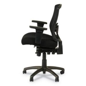 Alera ALEET4017 Etros Series 17.16 in. to 20.86 in. Seat Height Mesh Mid-Back Petite Multifunction Chair - Black