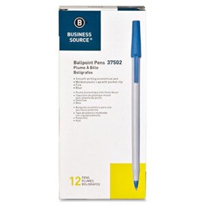 Business Source Writing Correction Ballpoint Pen, Blue (37502) 12 Count (Pack of 1)