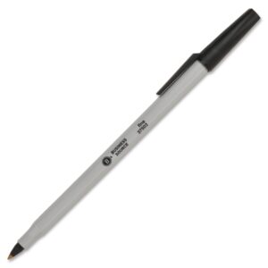 business source writing correction ballpoint pen, black (37503) 12 count (pack of 1)