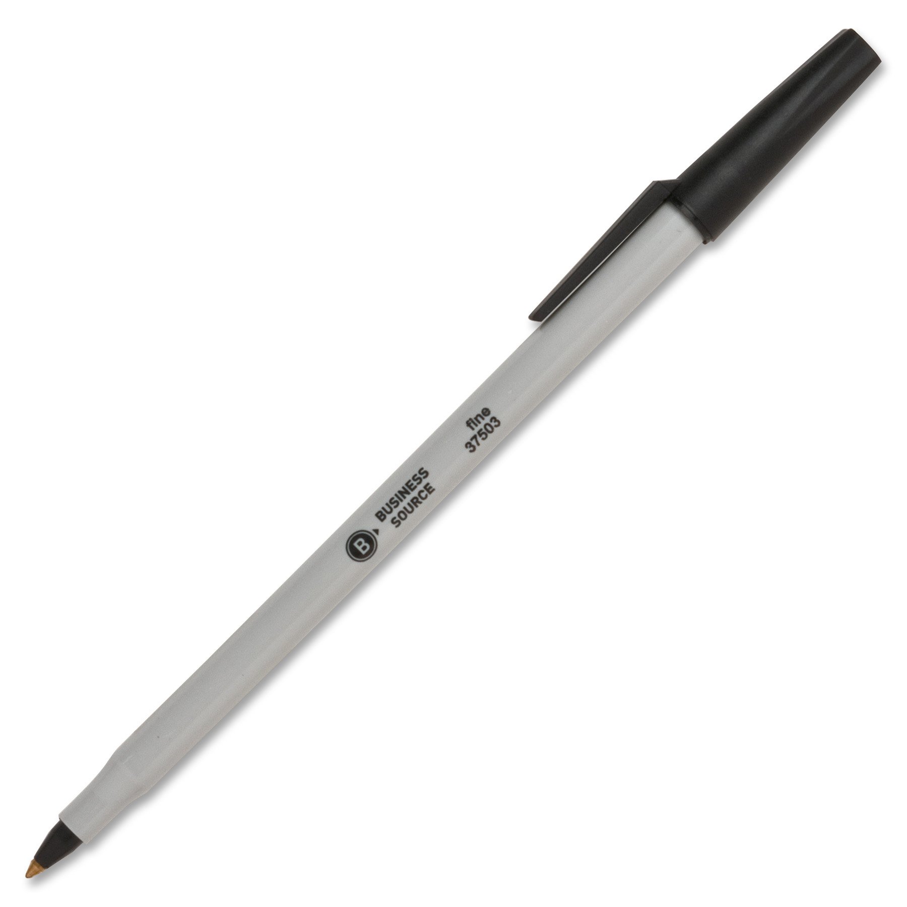 Business Source Writing Correction Ballpoint Pen, Black (37503) 12 Count (Pack of 1)