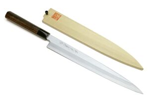 yoshihiro shiroko high carbon steel kasumi yanagi rosewood handle sushi sashimi chef knife (10.5'' (270mm))