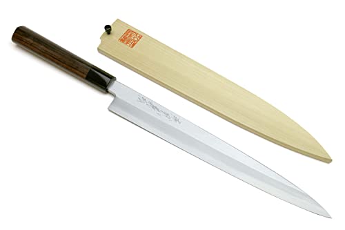 Yoshihiro Shiroko High Carbon Steel Kasumi Yanagi Rosewood Handle Sushi Sashimi Chef Knife (10.5'' (270mm))