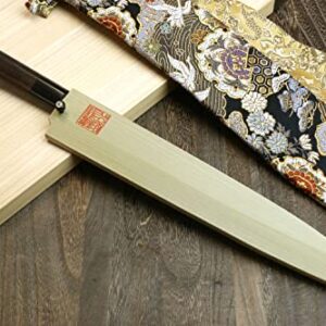 Yoshihiro Shiroko High Carbon Steel Kasumi Yanagi Rosewood Handle Sushi Sashimi Chef Knife (10.5'' (270mm))